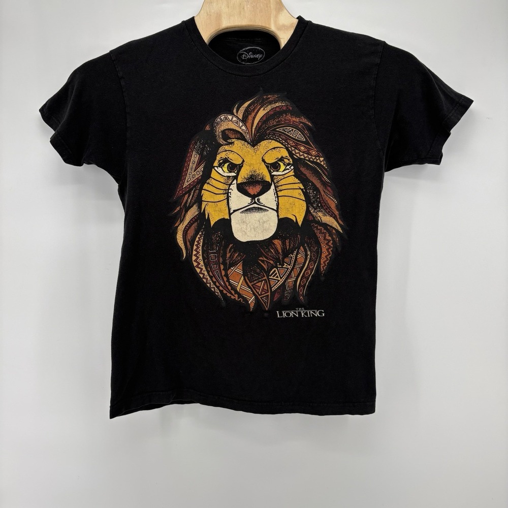 Men's Walt Disney The Lion King Mufasa Tribal Black T-Shirt Size Large